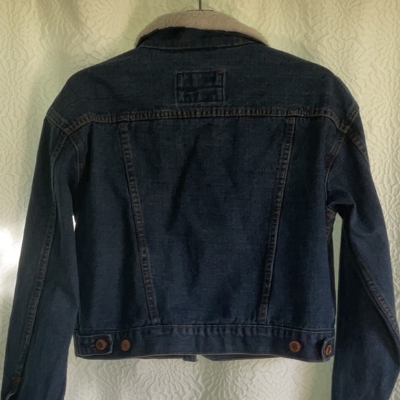Streetwear Society Dark Blue Jean Jacket with Sherpa Collar - Picture 3 of 6